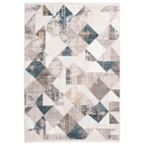 Comparateur de prix : Paris Prix Tapis Géométrique à Franges Akropolis II Gris & Bleu 120 x 180 cm