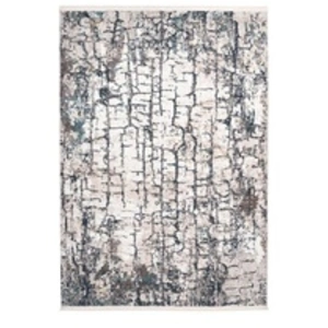 Paris Prix Tapis Vintage à Franges Akropolis I Gris & Bleu 120 x 180 cm pas cher