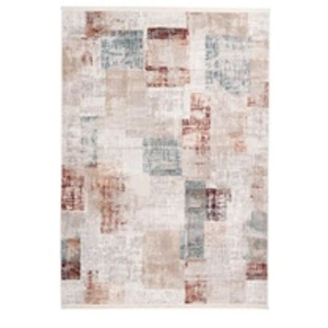 Paris Prix Tapis Vintage à Franges Akropolis IV Gris & Rose 80 x 150 cm pas cher