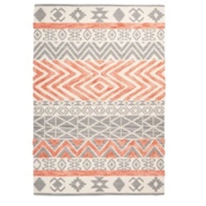 Comparateur de prix : Paris Prix Tapis Effet 3D à Poils Courts Ethnie Gris & Orange 200 x 290 cm