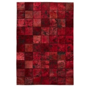Comparateur de prix : Paris Prix Tapis Patchwork en Cuir Fait Main Voila Rouge 200 x 290 cm