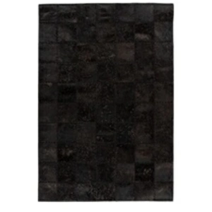 Comparateur de prix : Paris Prix Tapis Patchwork en Cuir Fait Main Voila Noir 120 x 170 cm