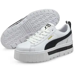 Comparateur de prix : Puma Mayze Leather Chaussure De Sport Femmes Blanc C001 Femmes