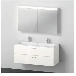 Comparateur de prix : Duravit ME by Starck Vasque avec meuble bas XBase et armoire de toilet...