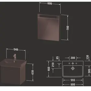 Comparateur de prix : Duravit No.1 Vasque avec meuble bas et armoire de toilette, N10155L494...