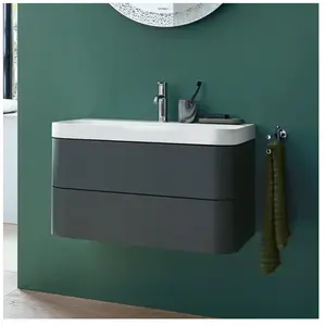 Duravit Happy D.2 Vasque avec meuble bas, 2 tiroirs, HP4347O8080, c-shaped pas cher