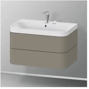 Comparateur de prix : Duravit Happy D.2 Vasque avec meuble bas, 2 tiroirs, HP4347E9292, c-shaped