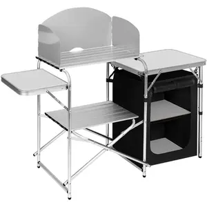 Comparateur de prix : WOLTU Cuisine de Camping en MDF et Aluminium, Table de Pique-Nique Pli...
