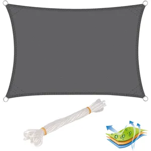 Woltu - Voile d'ombrage rectangulaire 4x6m, en polyester, protection contre le soleil avec protection uv pour jardin ou camping, Gris