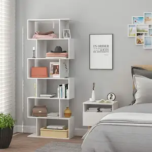 Comparateur de prix : Bibliothèque étagère de Rangement WOLTU en MDF 60x23,5x160cm Blanc