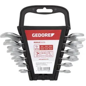 GEDORE Lot de 6 clés mixtes courtes en métal Rouge - R05125006