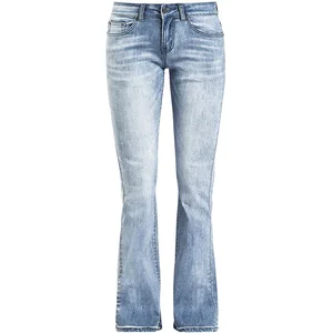 Comparateur de prix : Black Premium by EMP Femme Jean Bleu Clair délavé et évasé W26L32