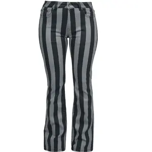 Pantalon en toile Gothic de Gothicana by EMP - Pantalon Rayé Grace Noi... pas cher