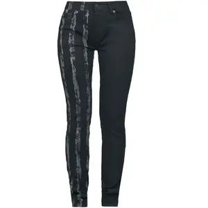 Jean  de Rock Rebel by EMP - Jean Stretch Rayé - W27L32 à W34L34 - pour Femme - noir W30L34