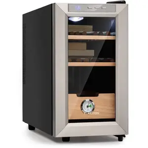 KLARSTEIN Cave à vin El Presidente 23 Humidor 45 W Touch Bois de hêtre 23L LED pas cher