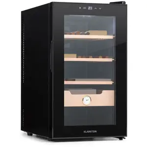 KLARSTEIN Cave à cigares - El Presidente 48 - 48 l - 3 clayettes - 1 compartiment en bois de cèdre pas cher