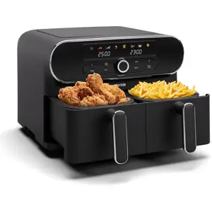 Klarstein AuraAir Color Touch Dual Friteuse sans huile 11L, 2 Compar... pas cher