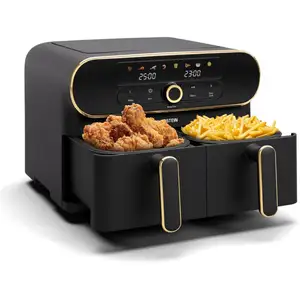 Klarstein - AuraAir Color Touch Dual Friteuse sans huile 11L, 2 Comp... pas cher