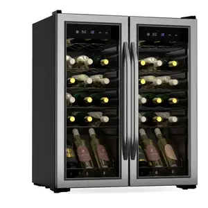 Comparateur de prix : Klarstein Vinamour Cave à vin 2 zones de réfrigération 36 bouteilles 7 étagères Commande tactile Protection UV Noir