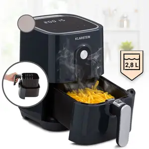 Friteuse à air chaud - klarstein crisp-pro air fryer 1400w 2,8 l minuterie - noir pas cher