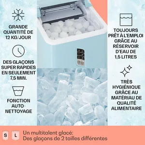 Machine à glaçons - Klarstein Albaron - 12 kg de glace en 24h - 1,5 L ...