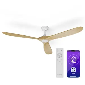 Comparateur de prix : Klarstein Ventilateur Plafond Bois Silencieux avec Télécommande, Venti...