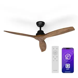Comparateur de prix : KLARSTEIN Santa Elena Ventilateur de plafond 52 9.060m³/h Pales en bois véritable 6 vites