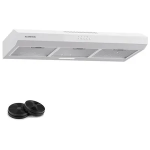 Comparateur de prix : Klarstein Contempo 90 Hotte aspirante encastrée 90 cm 200 m³/h LED Acier inoxydable Acrylique Blanc