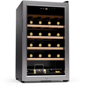 Comparateur de prix : KLARSTEIN Cave à Vin de Conservation 63L Porte en Verre 1 Zone 24 Bouteilles Argent