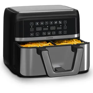 Klarstein Friteuse à air chaud, Airfryer XL 2 compartiment 2850 W, 9 L, commande tactile,Vendu parcdiscount