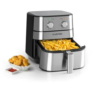 Comparateur de prix : Klarstein AeroVital - Friteuse à air chaud, 5,4L, 1700W, Thermostat, Timer, Acier inoxydable, argent