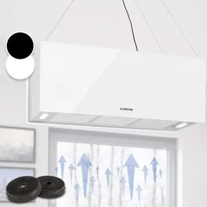 KLARSTEIN Kronleuchter xl Hotte îlot aspirante 90cm 590m³/h led classe a Blanc pas cher