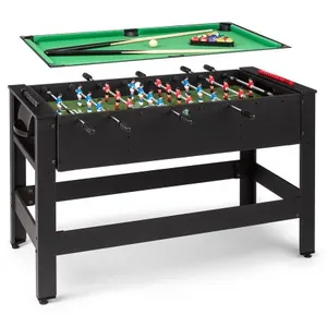 Table de jeux 2-en-1 Klarfit Spin : Babyfoot & billard - Rotation à 18... pas cher