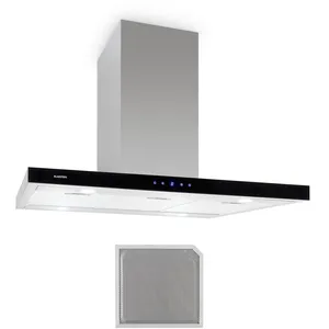 Klarstein Madonna Hotte îlot 90cm + filtre recyclage d'air 500 m³/h inox