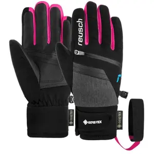 Reusch - Travis GTX - Gants ski enfant Black / Black Melange / Pink Gl... pas cher