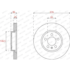 Disque de frein FERODO DDF2664C avant, ventilé, 2 pièce pas cher
