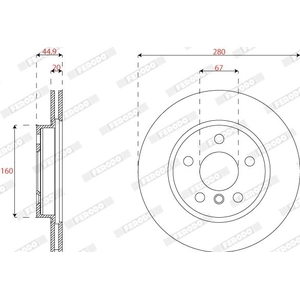Disque de frein FERODO DDF2769C avant, ventilé, 2 pièce pas cher