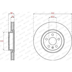 Disque de frein FERODO DDF2693C avant, ventilé, 2 pièce pas cher