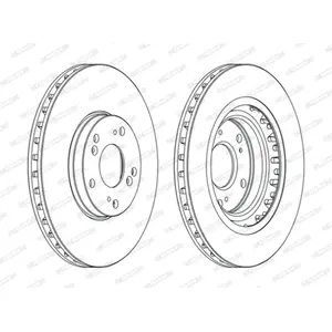 Disque de frein FERODO DDF1266C avant, ventilé, 2 pièce pas cher