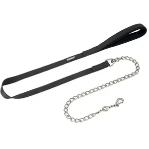 Laisse pour chien avec chaîne silver Eskadron Noir TU 460000-815-290 pas cher