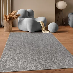 Comparateur de prix : Paco Home - Tapis Exterieur Terrasse Salon Cuisine Vintage Oriental Lavable En Machine 120x160 cm, Anthracite 3