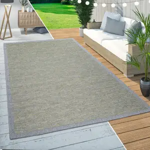 Paco Home - Tapis Intérieur & Extérieur Balcon Terrasse Cuisine Design Bordures Moderne Vert 200 cm rondVendu paramazon