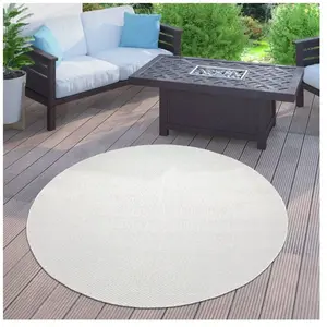 Comparateur de prix : Tapis d'extérieur - PACO HOME - Uni - Blanc Cassé - 80 cm rond