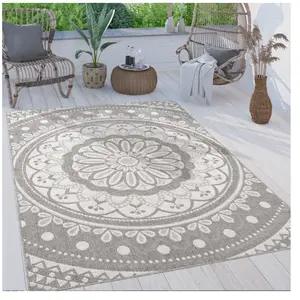 Tapis Exterieur Terrasse Salon Cuisine Motif Oriental Marocain Moderne Ethnique Gris, 200x280 cm - Paco HomeVendu paramazon
