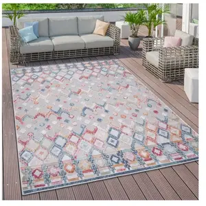 Tapis Exterieur Terrasse Salon Scandinave Ethnique Geometrique Abstrai...