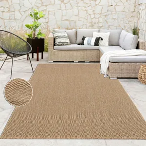 Comparateur de prix : Paco Home - Tapis D'Extérieur Résistant Aux Intempéries Balcon Salon Uni Boho Beige 80x150 cm