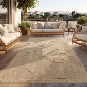 Comparateur de prix : Tapis D'Extérieur Résistant Aux Intempéries Balcon Salon Boho Design Beige 120x160 cm - Paco Home