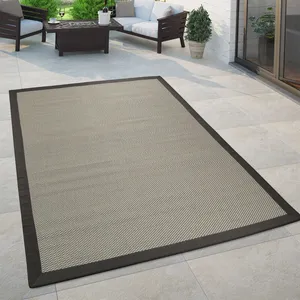 PACO HOME Tapis Intérieur & Extérieur Tissage À Plat Moderne Look Naturel Uni En Gris [80x150 cm]Vendu parcdiscount