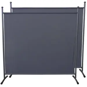 QUICK STAR 2 pièces Paravent 180 x 178 cm Séparateur de tissu Jardin Balcon Écran de confidentialité partition Gris
