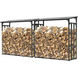 QUICK STAR 2 pièces Étagère en métal pour Bois de cheminée Anthracite xxl 185 x 70 x 185 cm Distance Entre Les Bois 4,6 m³Vendu paramazon